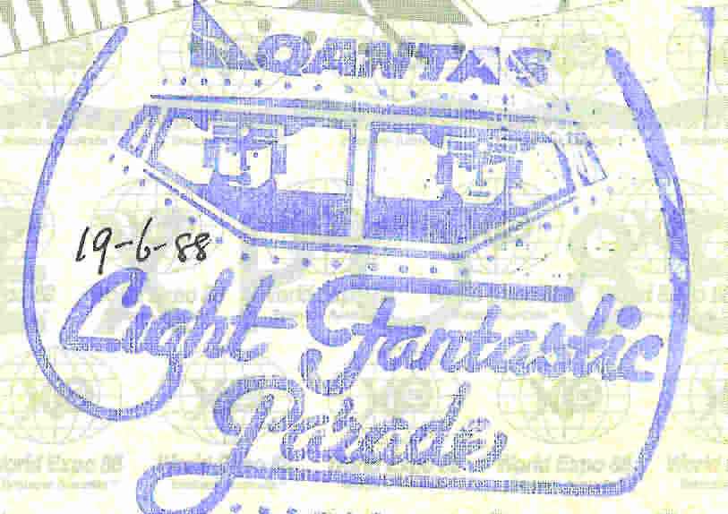 The
                      QANTAS Light Fantastic Parade World Expo '88
                      Passport Stamp