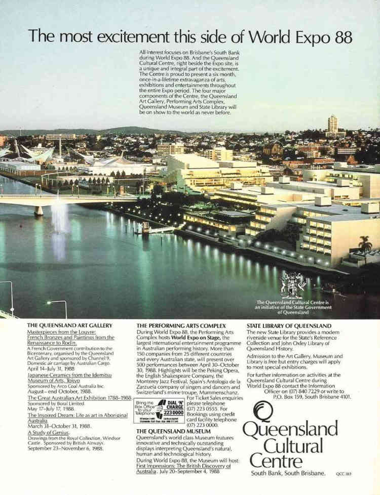This advertisement was a popular fixture to
                  the back cover of Official Souvenir Guide Books of
                  World Expo '88